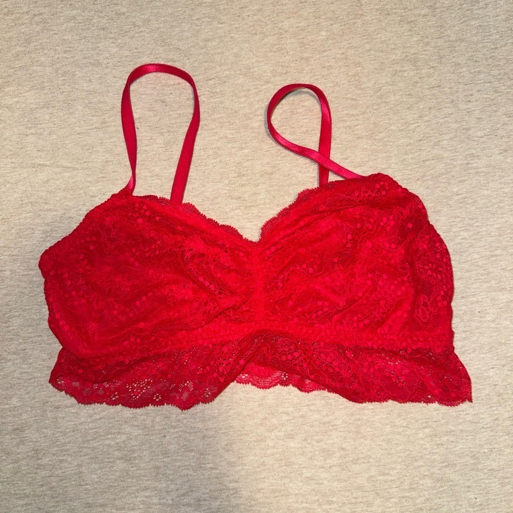PINK Victoria's Secret Red Lace Bandeau - Picture 2 of 5